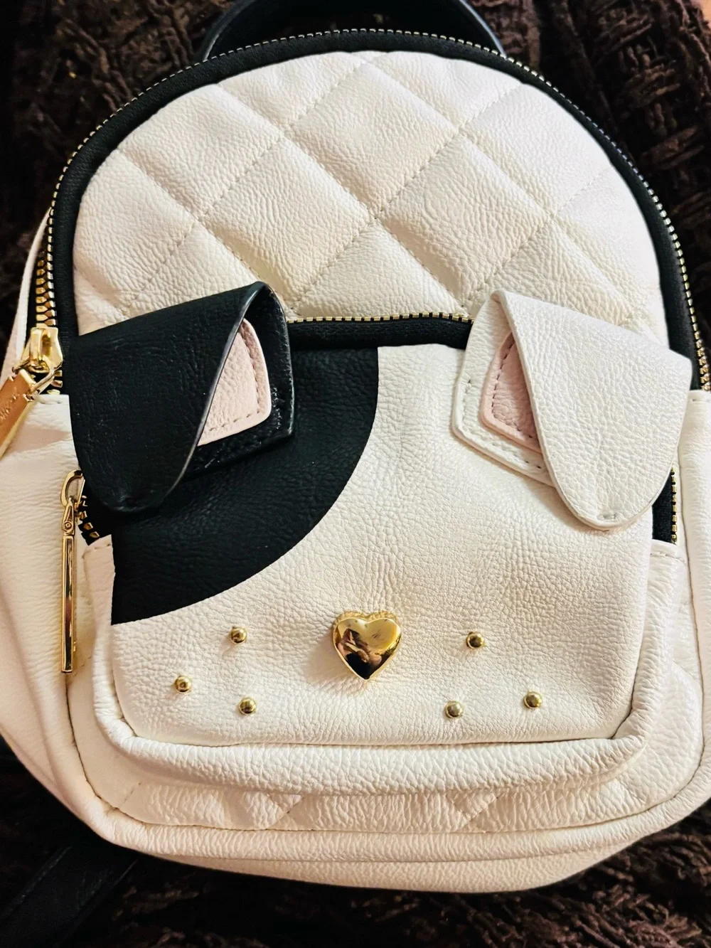 Betsey Johnson White and Black Quilted Mini Backpack NWOT - Picture 2 of 10